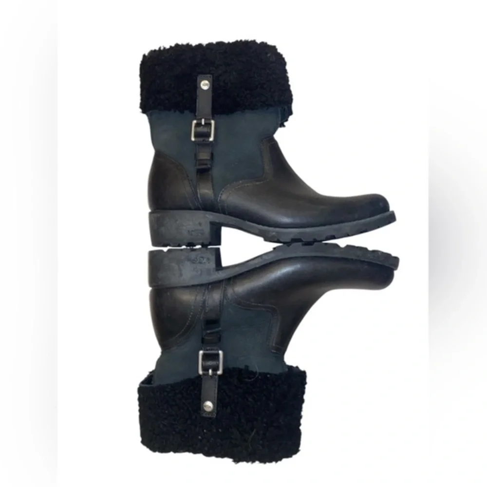 Ugg Bellevue Leather Shearling Ankle Boots